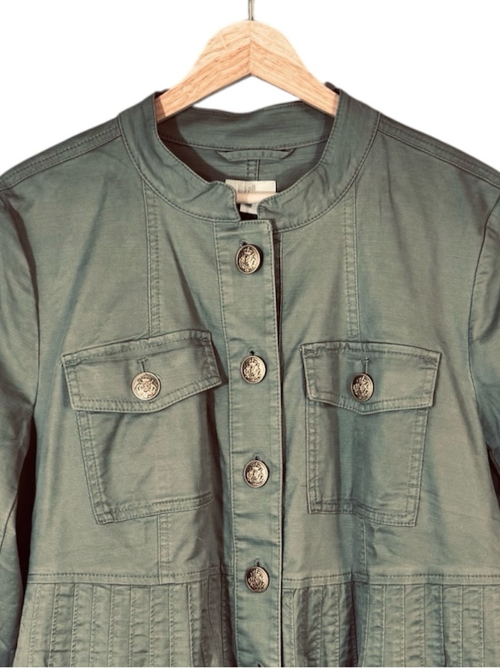 J. Jill Army Green Peplum Jacket Medium NWT - Picture 4 of 8
